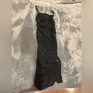 PrettyLittleThing Black Ruched Swim Coverup